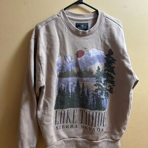Hollister Tan Lake Tahoe Graphic Men's Sweater